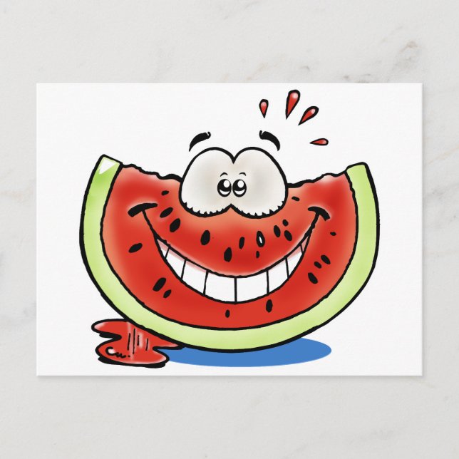Silly cute watermelon postcard (Front)