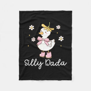 Silly Dada Silly Goose Dad of Birthday Girl Family Fleece Blanket