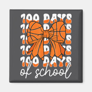 Silly Day 100 Days School 100th Basketball Balls C Magnet