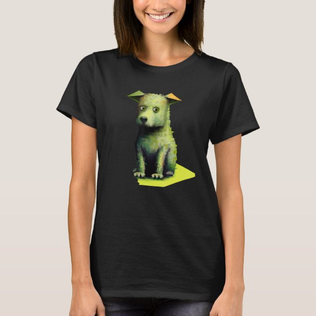Silly dog artwork cute puppy pup doggy portrait do T-Shirt (Front)