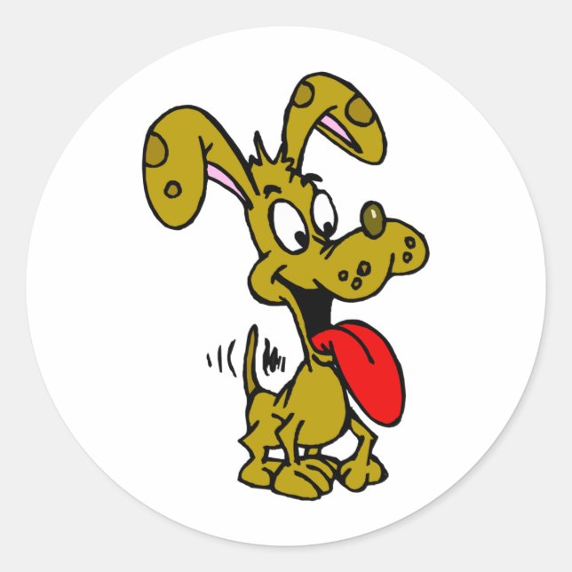 Silly Dog Classic Round Sticker (Front)