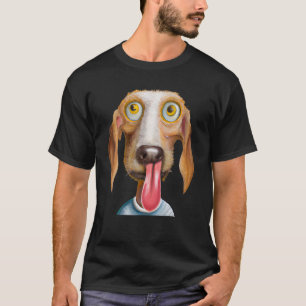 Silly dog cute puppy artwork pup doggy portrait hu T-Shirt