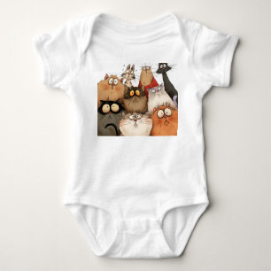 Silly Dogs and Cats Baby Bodysuit