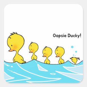 Silly Duckling Makes a Splash Square Sticker