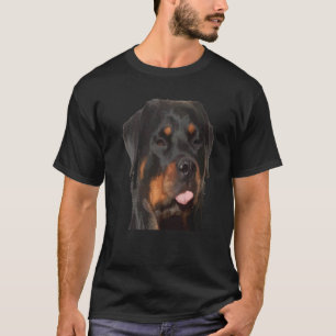 Silly Face Rottweiler With Tongue Out Vector T-Shirt