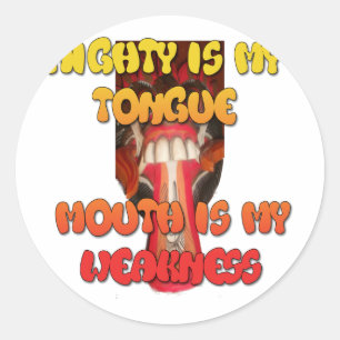 Silly Face: Tongue-Out Expression Humour Classic Round Sticker