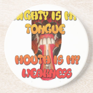 Silly Face: Tongue-Out Expression Humour Coaster