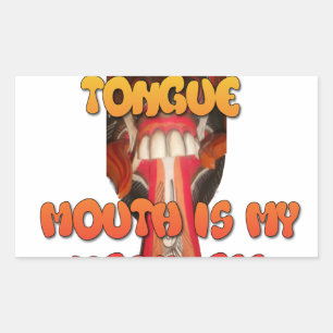 Silly Face: Tongue-Out Expression Humour Rectangular Sticker