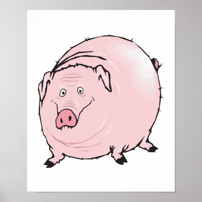 silly fat pig poster (Front)