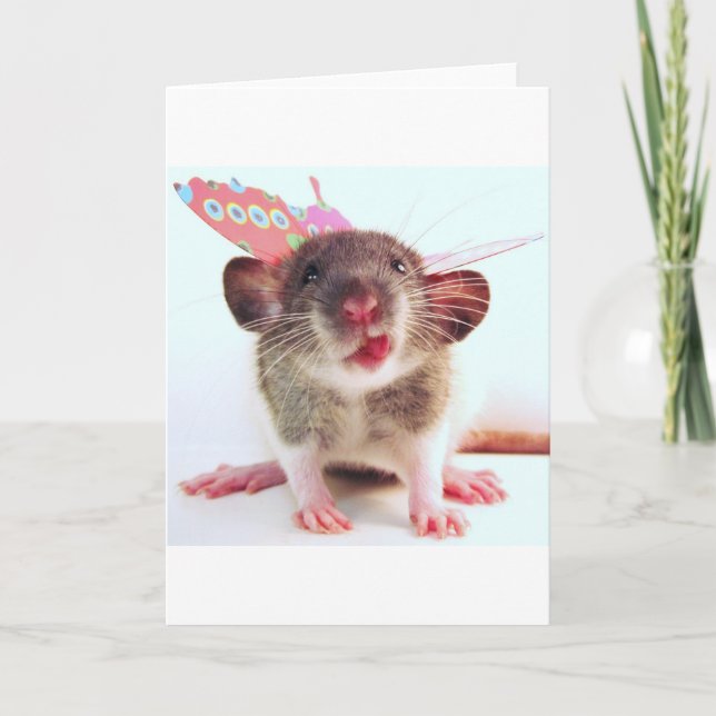 Silly Flutterby Rat Card (Front)