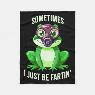 Silly Frog Fartin I Gas Just Sometimes Mask Fleece Blanket