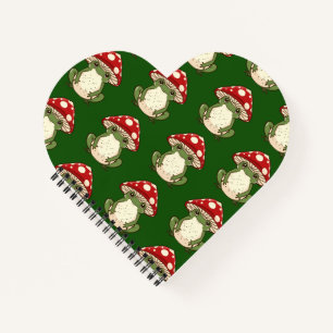 Silly frog fly agaric mushroom notebook