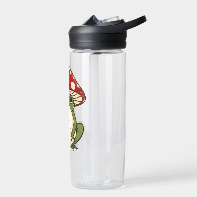 Silly frog fly agaric mushroom water bottle (Left)