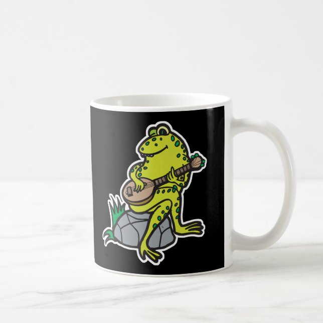 silly frog playing guitar coffee mug (Right)