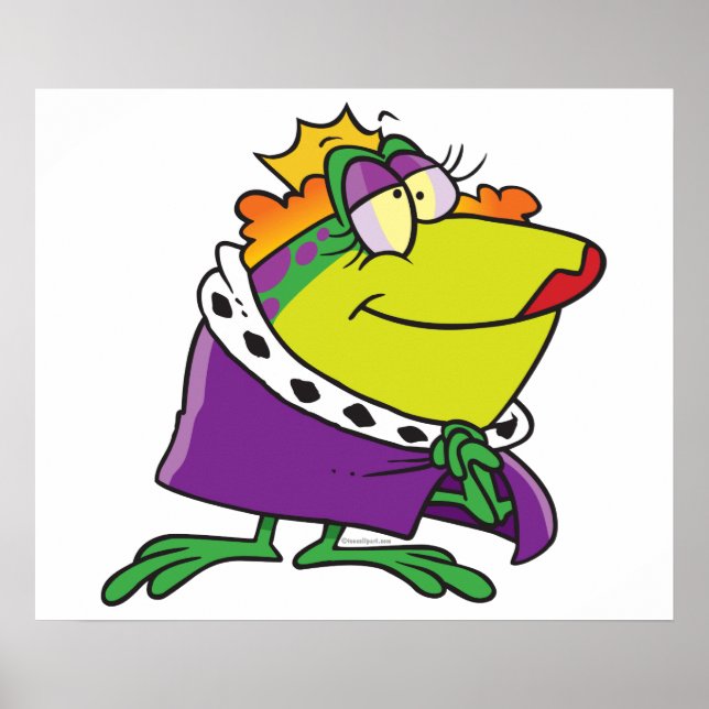 silly frog queen animal cartoon poster (Front)
