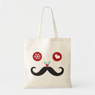 Silly Fun Cute Mustache Holiday Custom Bag