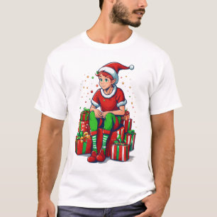 Silly Funny Christmas Santa Claus Elf Kid T-Shirt