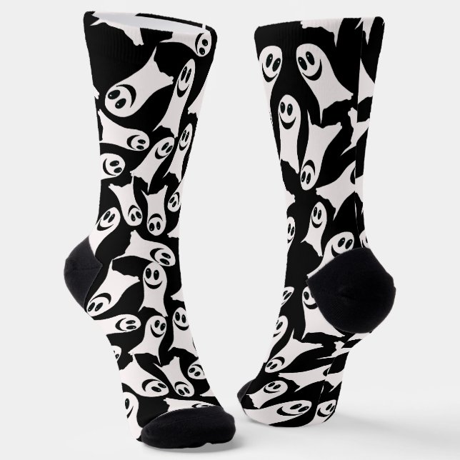 Silly Ghosts Halloween  Socks (Angled)