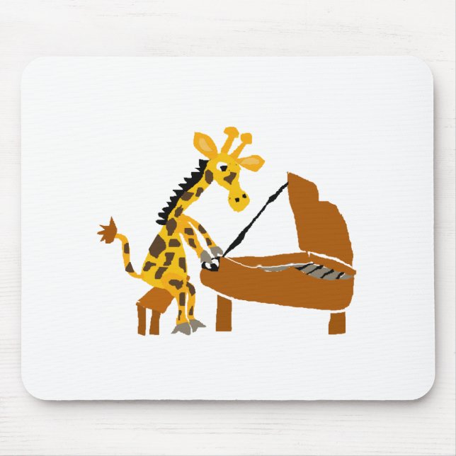 Silly Giraffe Playing the Piano Mouse Pad (Front)