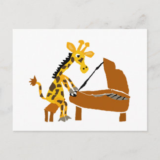 Silly Giraffe Playing the Piano Postcard