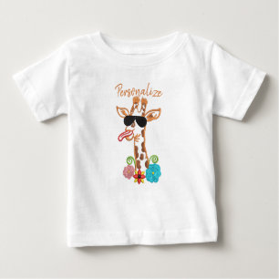 Silly Giraffe Sunglasses Funny Face Sarcastic Baby T-Shirt