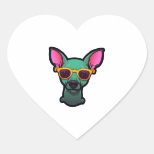 Silly Glasses Mexican Hairless Classic T-Shirt Heart Sticker