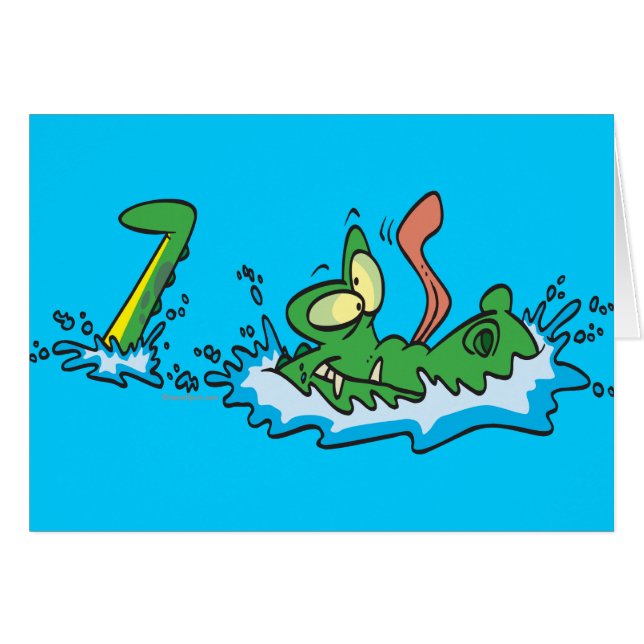 silly gliding alligator crocodile cartoon (Front Horizontal)