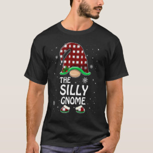 Silly Gnome Buffalo Red Plaid Matching Family Chri T-Shirt