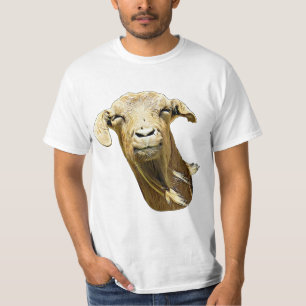 silly Goat Face Farm Animal Nature Art  T-Shirt