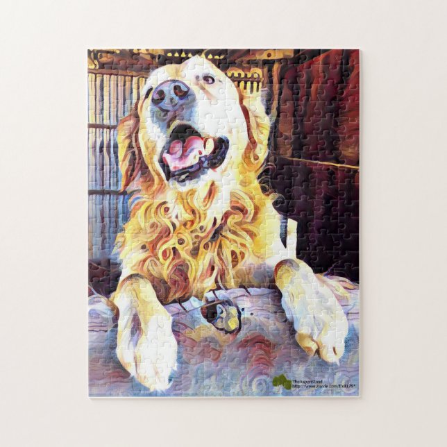 Silly Golden Retriever Photograph Jigsaw Puzzle (Vertical)