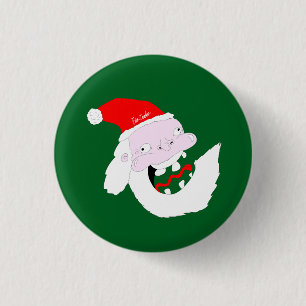 Silly goofy Santa Claus cartoon face 3 Cm Round Badge