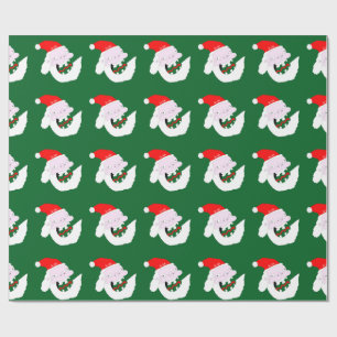 Silly goofy Santa Claus cartoon face Wrapping Paper