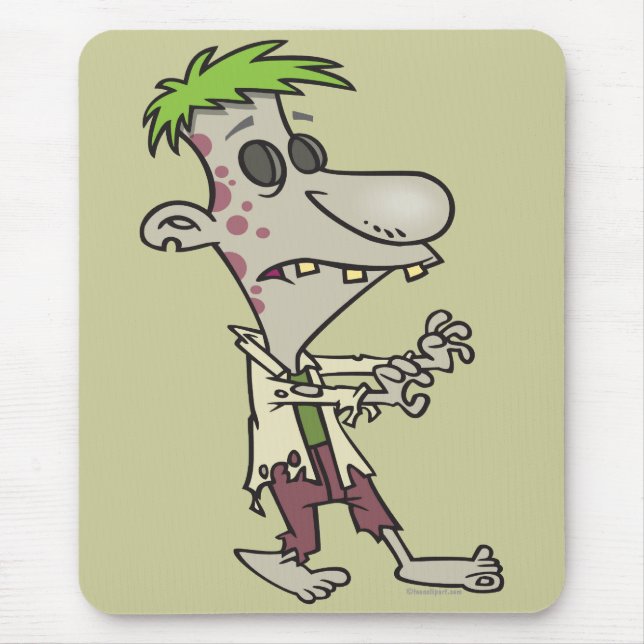 silly goofy zombie cartoon character mouse pad (Front)