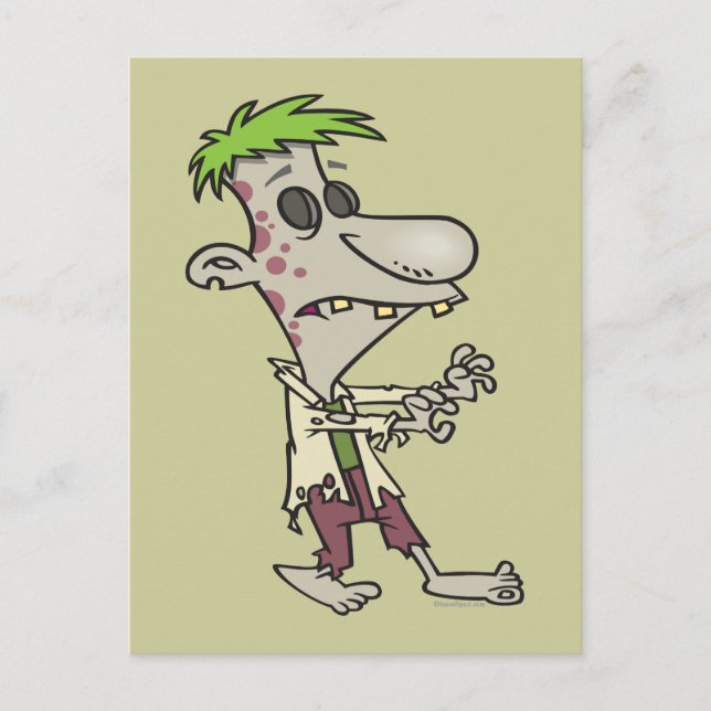 silly goofy zombie cartoon character postcard (Front)