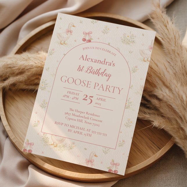 Silly Goose 1st Birthday Baby Shower Invitation (Creator Uploaded)