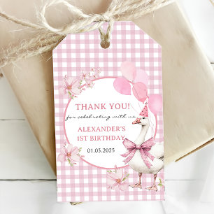 Silly Goose 1st Birthday Party Gift Tags