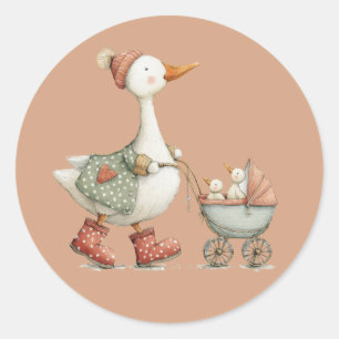 Silly Goose 2nd Baby Baby Shower Classic Round Sticker
