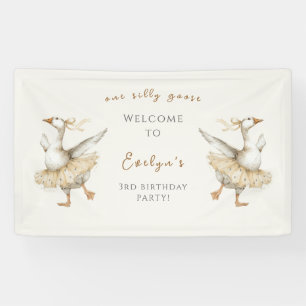 Silly Goose 3rd Birthday Watercolor Welcome Banner
