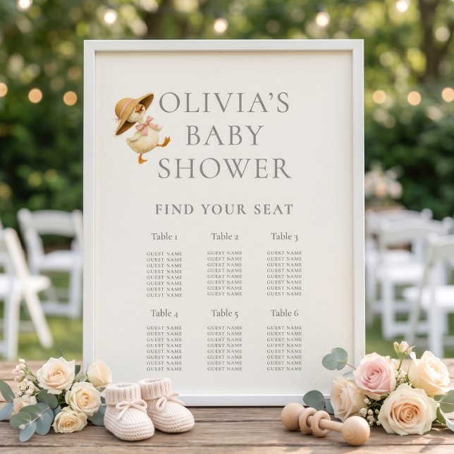 Silly Goose 6 Table Pink Seating Chart Baby Shower (Creator Uploaded)
