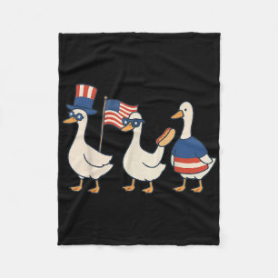 Silly Goose American Flag Funny Meme 4th Of July P Fleece Blanket