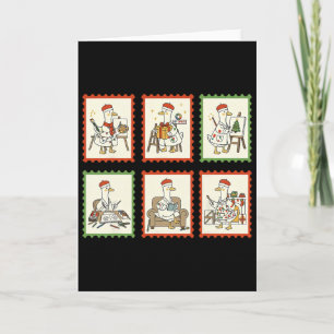 Silly Goose Art Teacher Christmas Stamp Painter Ar Card