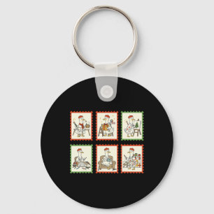 Silly Goose Art Teacher Christmas Stamp Painter Ar Key Ring