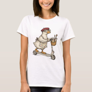 Silly Goose Art Teacher Funny Goose on Scoot T-Shirt