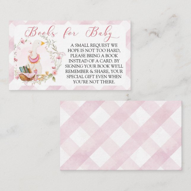 Silly Goose Baby Girl - Books for Baby Insert Card (Front/Back)