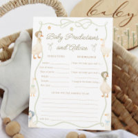 Silly Goose Baby Shower Baby Predictions Game Card