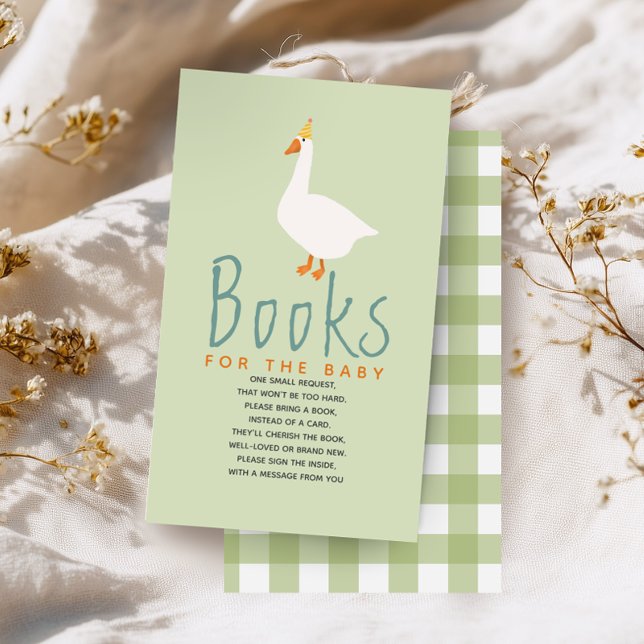 Silly Goose Baby Shower Books For Baby Enclosure Card (Creator Uploaded)