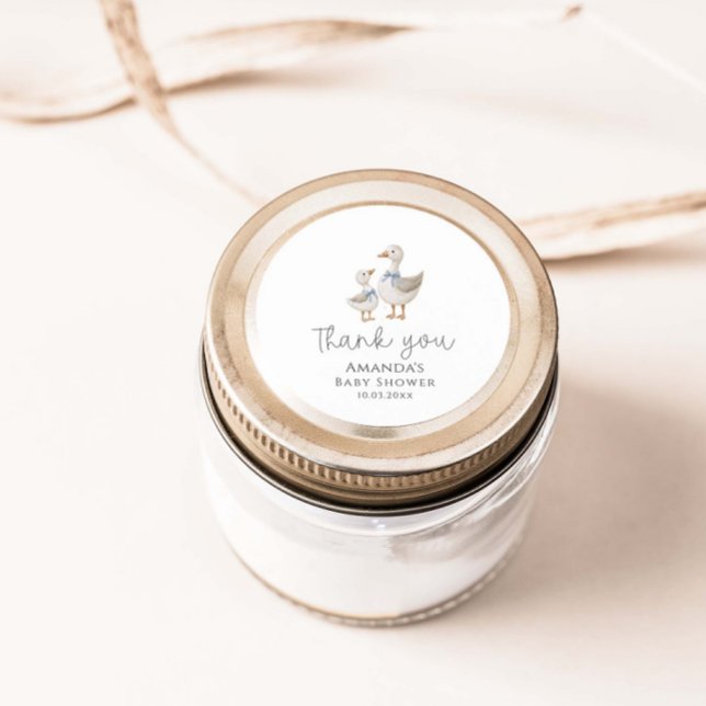 Silly Goose Baby Shower Classic Round Sticker (Creator Uploaded)