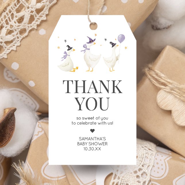 Silly Goose Baby Shower Favour Tags (Halloween Little Silly Goose Baby Shower Favor Tags)