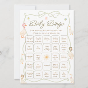 Silly Goose Baby Shower Find the Guest Bingo Game Invitation