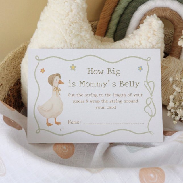 Silly Goose Baby Shower Guess How Big is Her Belly Enclosure Card (Creator Uploaded)